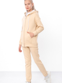Теплий спортивний костюм для дівчинки: Zip-худі на блискавці та штани, Бежевий Носи Своє (6422-025) модель 6422-025-bezhevo-zhovtij Фото