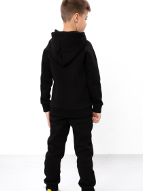 Теплий костюм для хлопчика: худі з написом та однотонні штани, Чорний Носи Своє (6314-025-33-4) модель 6314-025-33-4-chornij-street Фото