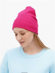Шапка трикотажна жіноча малинова модель Wn214 Фото