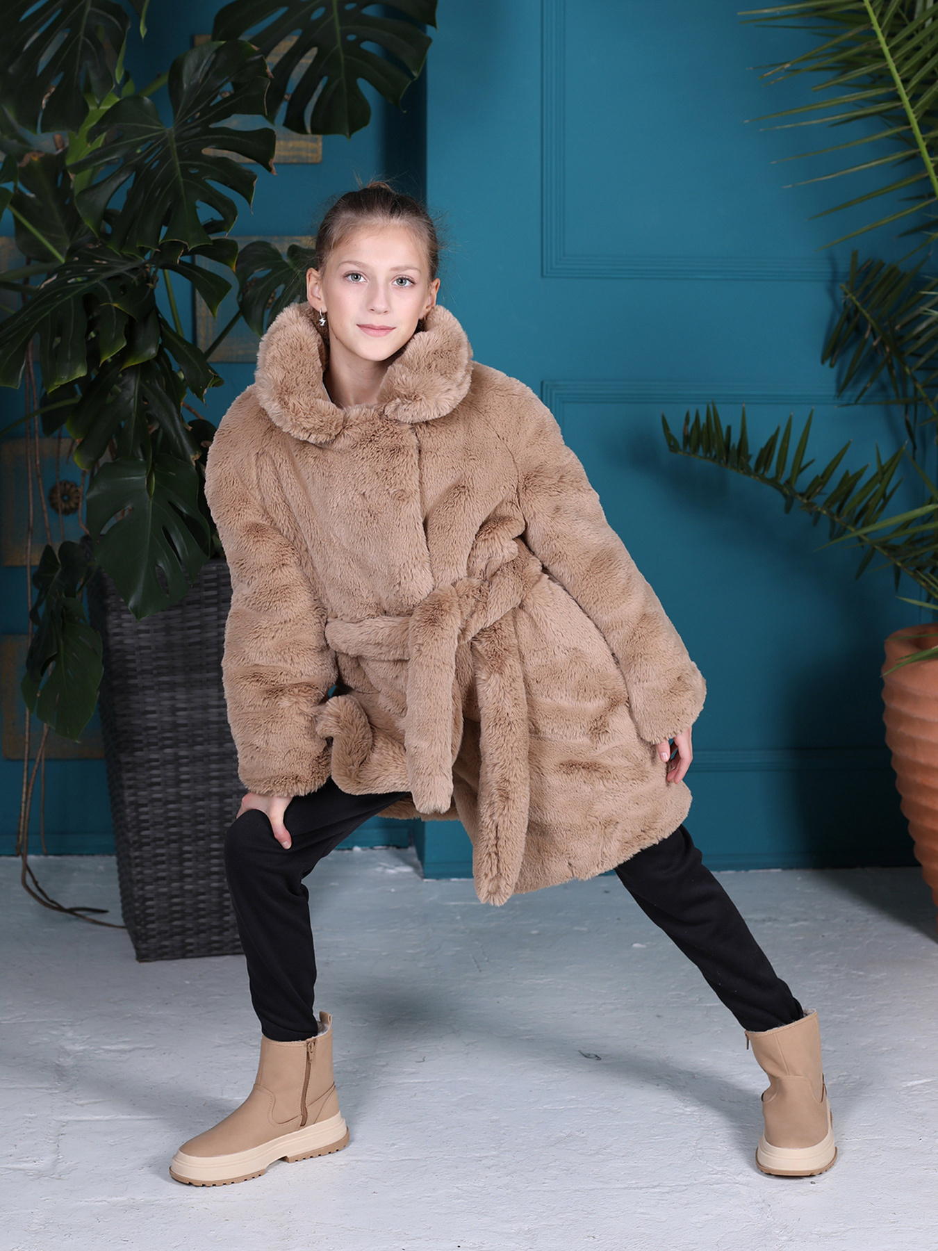 Шуба ISSA Plus Модель CD-485_beige Фото