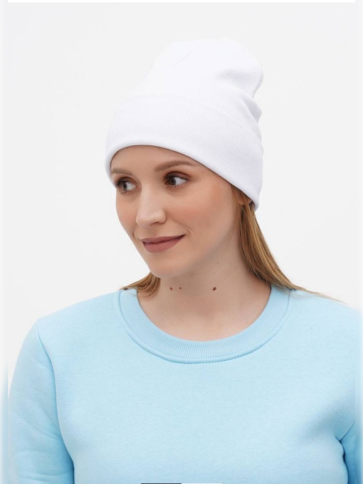 Шапка трикотажна жіноча біла модель Wn219 Фото