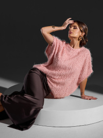 Свитер ISSA Plus модель 15416_розовый Свитер ISSA Plus модель 15416_розовый Фото