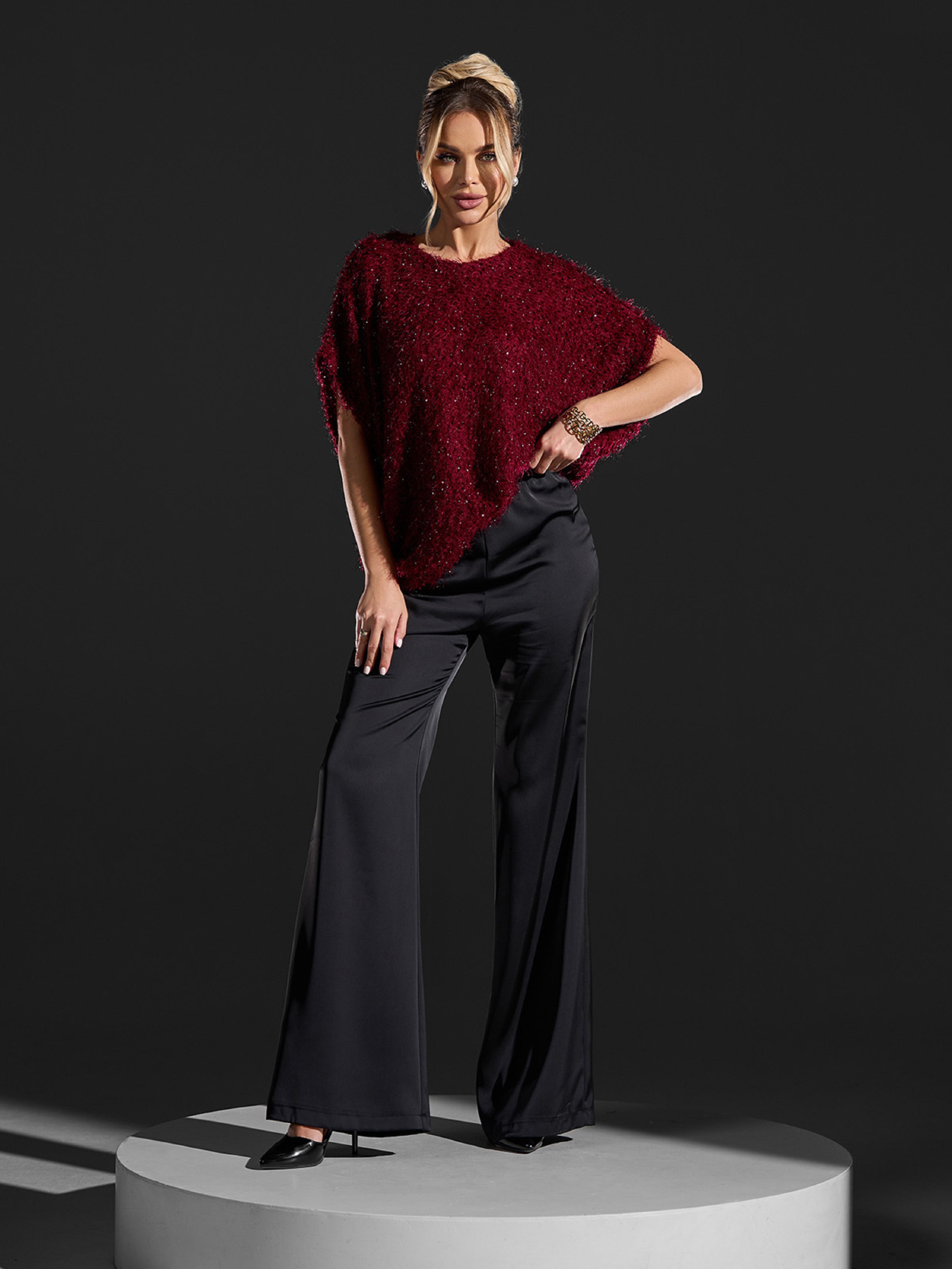 Светри модель 15416_темно-бордовый Фото