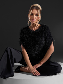 Свитер ISSA Plus модель 15416_черный Фото