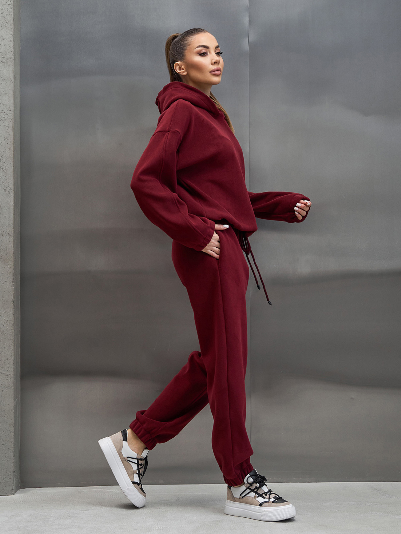 Спортивный костюм ISSA Plus модель 15444_бордовый Фото