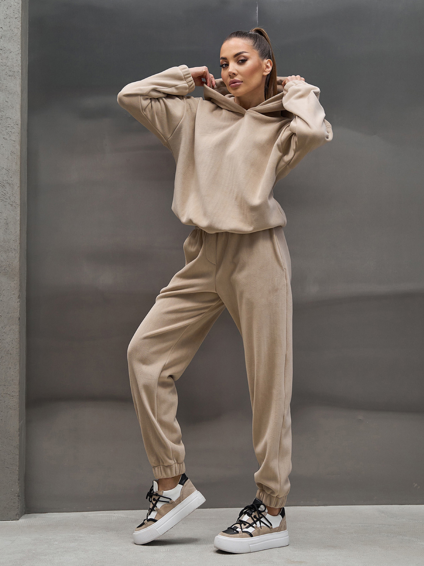 Спортивний костюм ISSA Plus модель 15444_светло-бежевый Спортивний костюм ISSA Plus модель 15444_светло-бежевый Фото