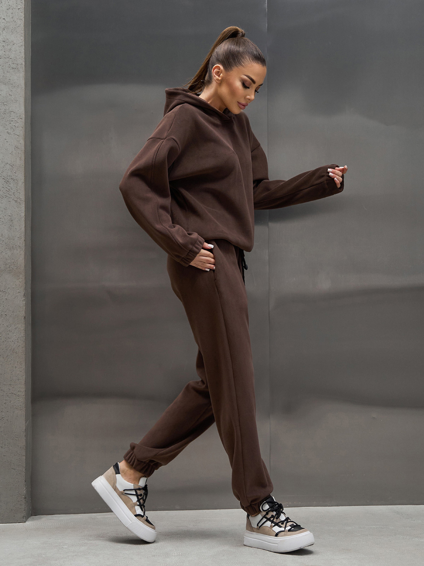 Спортивный костюм ISSA Plus модель 15444_темно-коричневый Фото