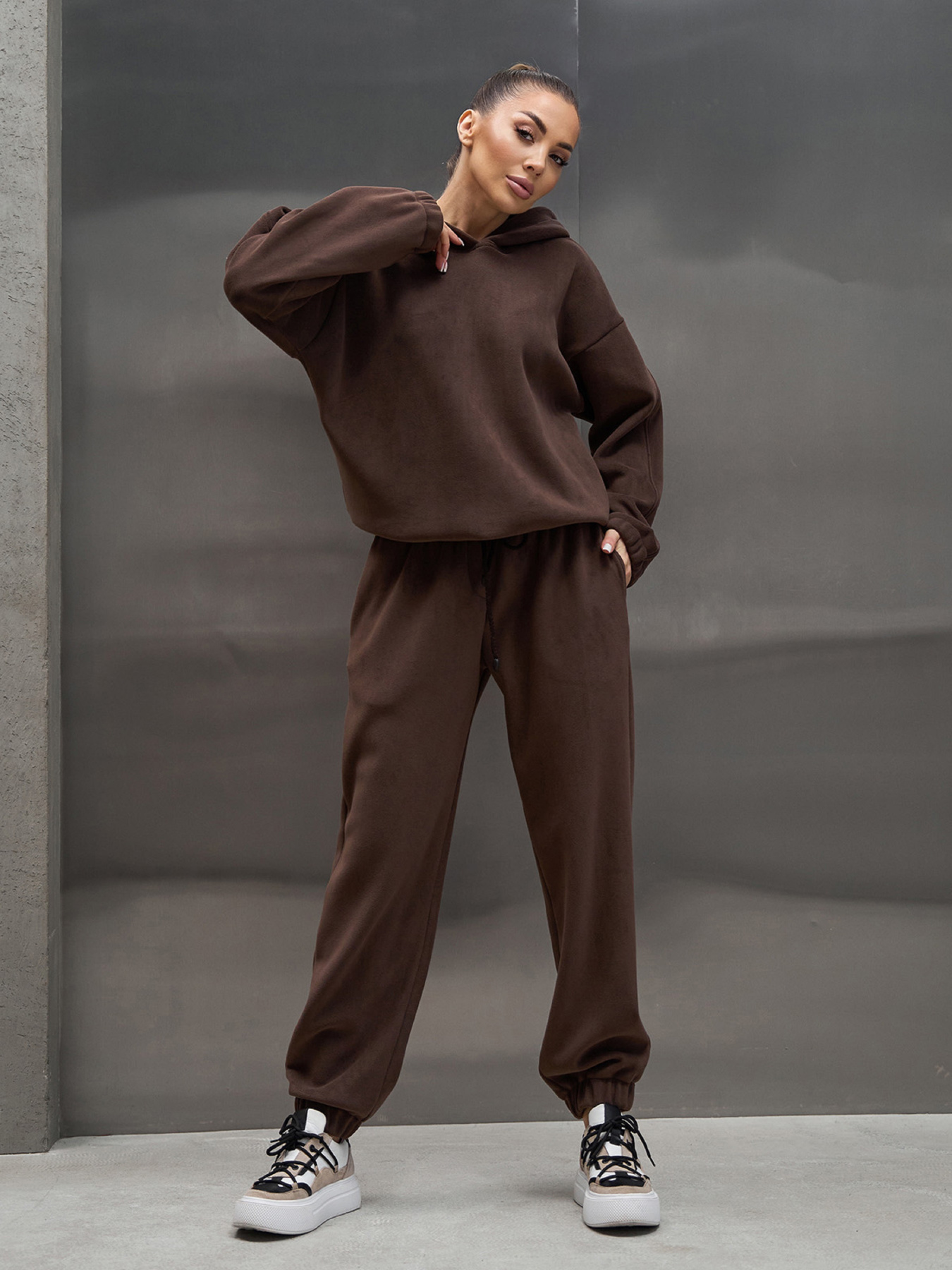 Спортивный костюм ISSA Plus модель 15444_темно-коричневый Фото