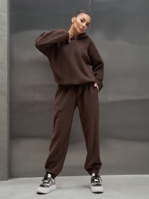 Спортивный костюм ISSA Plus модель 15444_темно-коричневый Спортивный костюм ISSA Plus модель 15444_темно-коричневый Фото