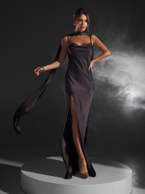 Сукня максі ISSA Plus модель 15411_темно-коричневый Фото