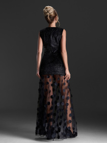 Сукня максі ISSA Plus модель 15430_черный Сукня максі ISSA Plus модель 15430_черный Фото