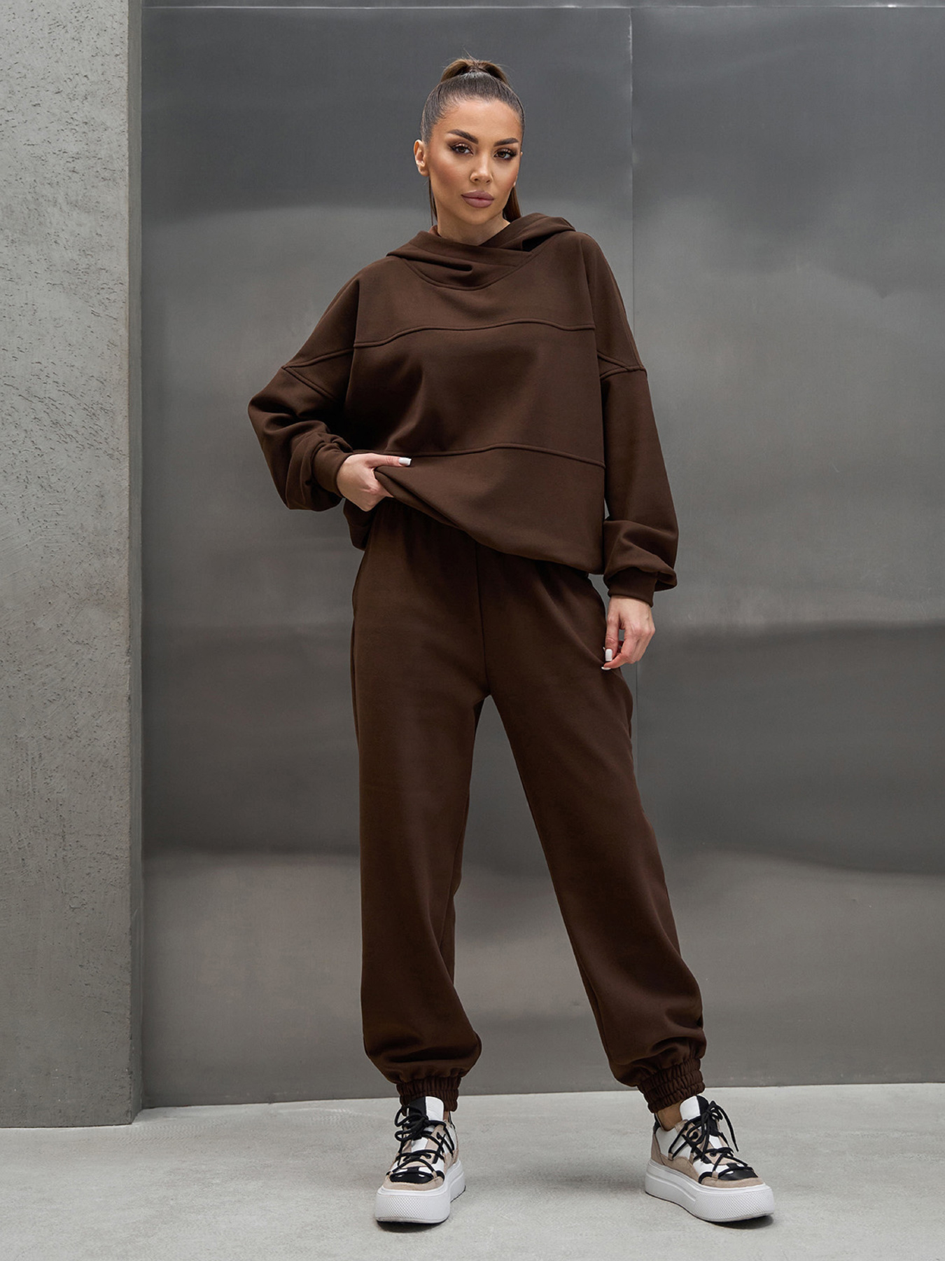 Спортивный костюм ISSA Plus модель 15445_темно-коричневый Фото