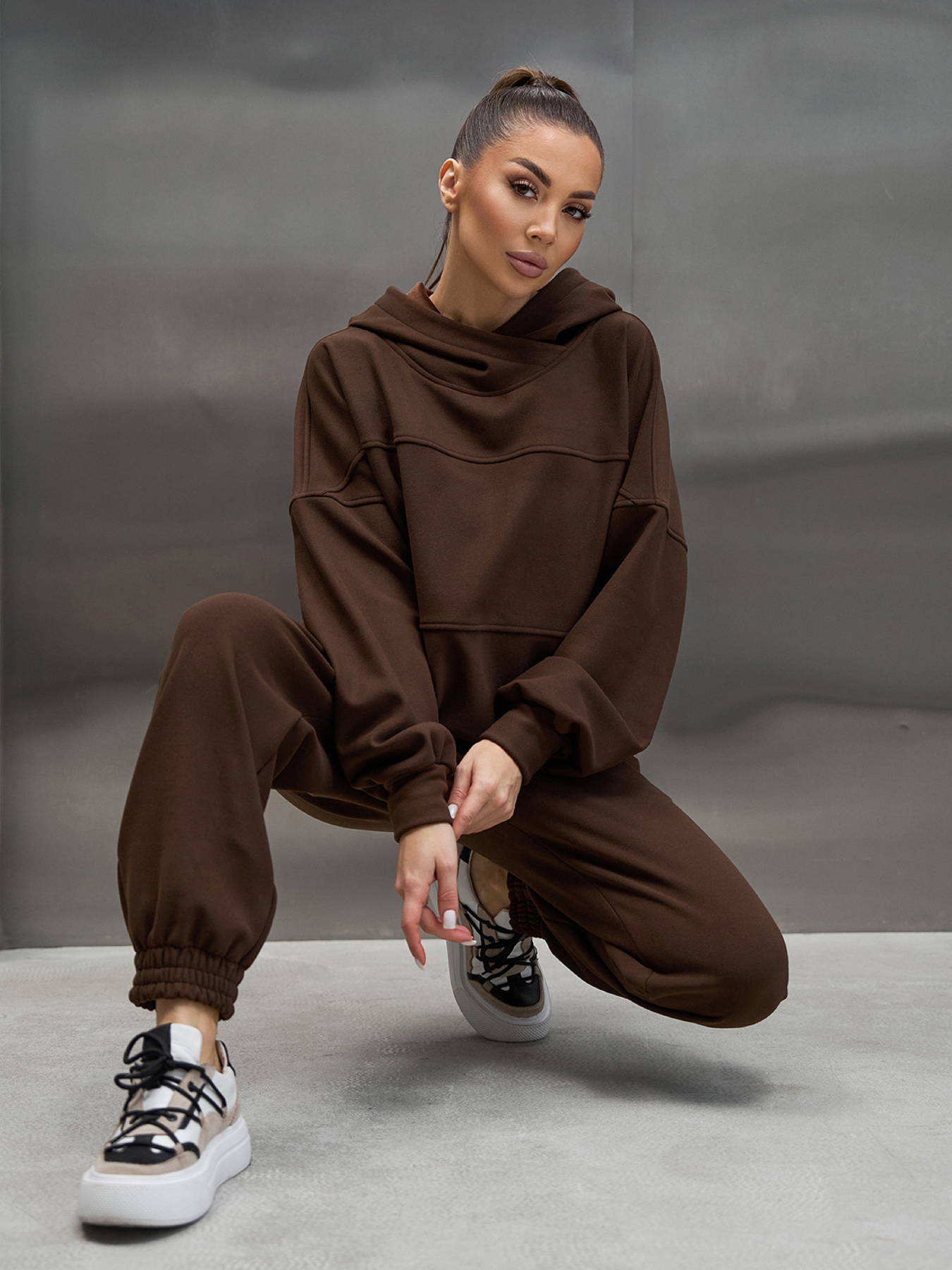 Спортивний костюм ISSA Plus модель 15445_темно-коричневый Фото