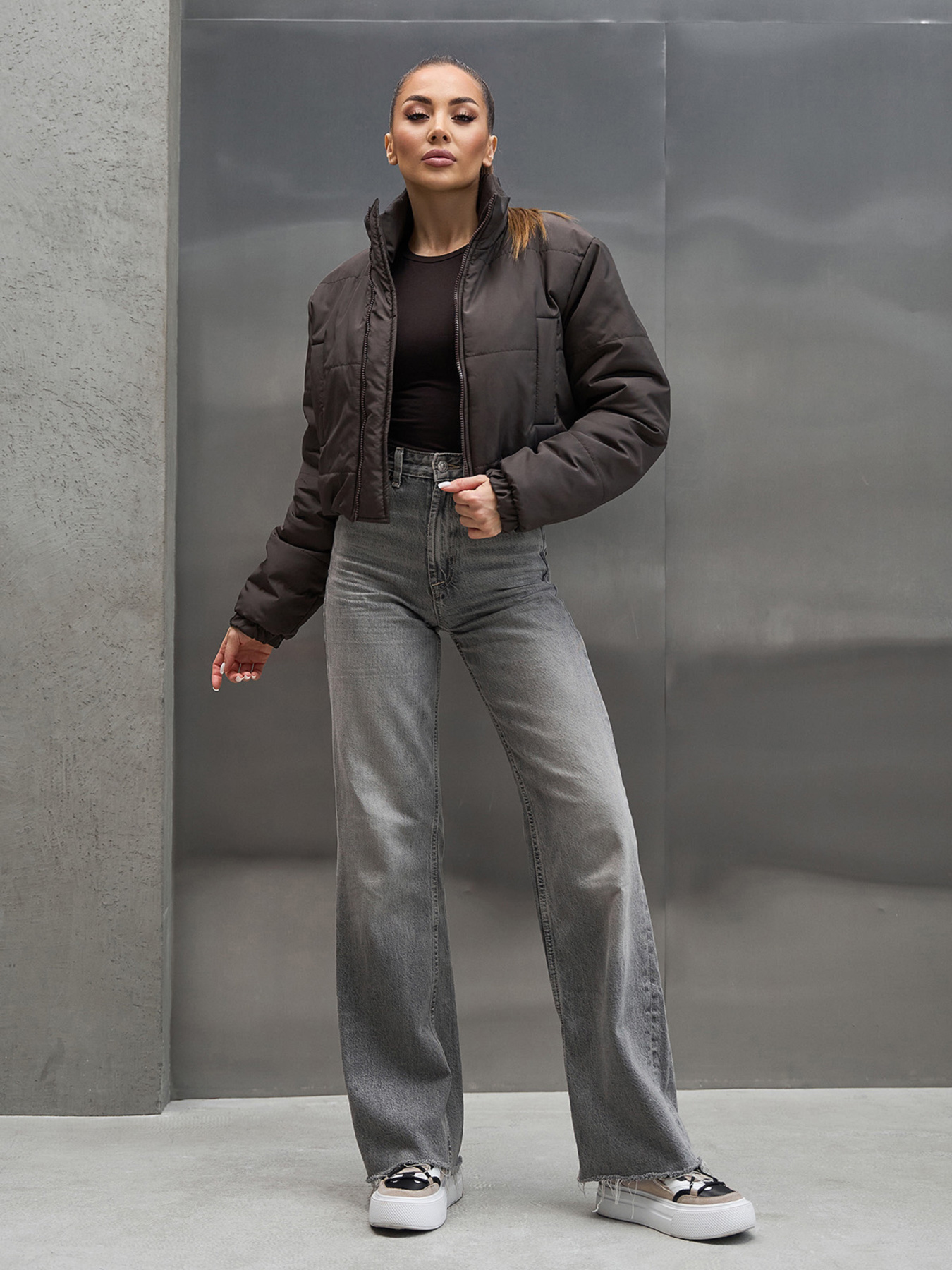 Зимняя куртка ISSA Plus модель 15443_темно-коричневый Фото