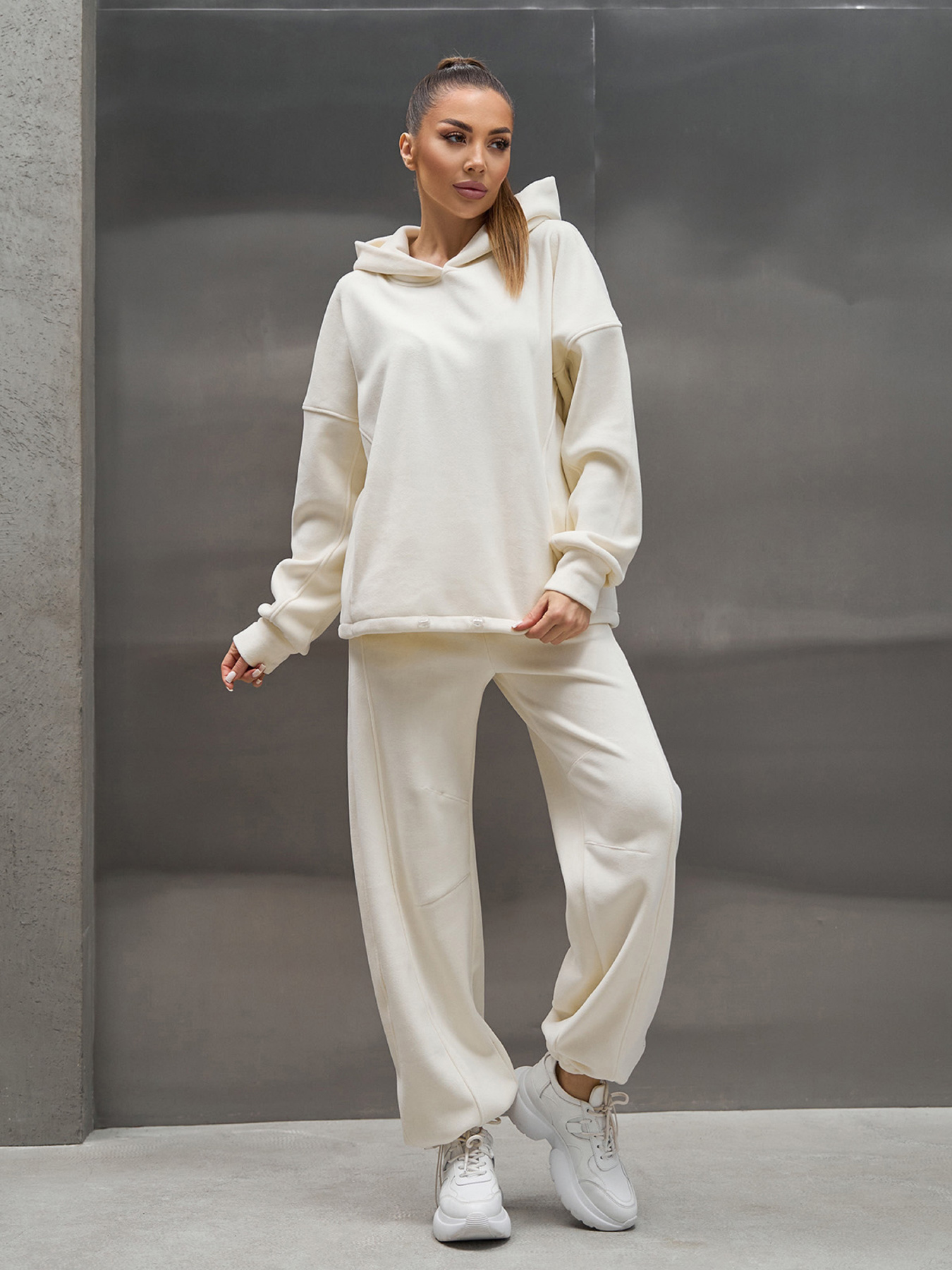 Спортивний костюм ISSA Plus модель 15446_молочный Спортивний костюм ISSA Plus модель 15446_молочный Фото