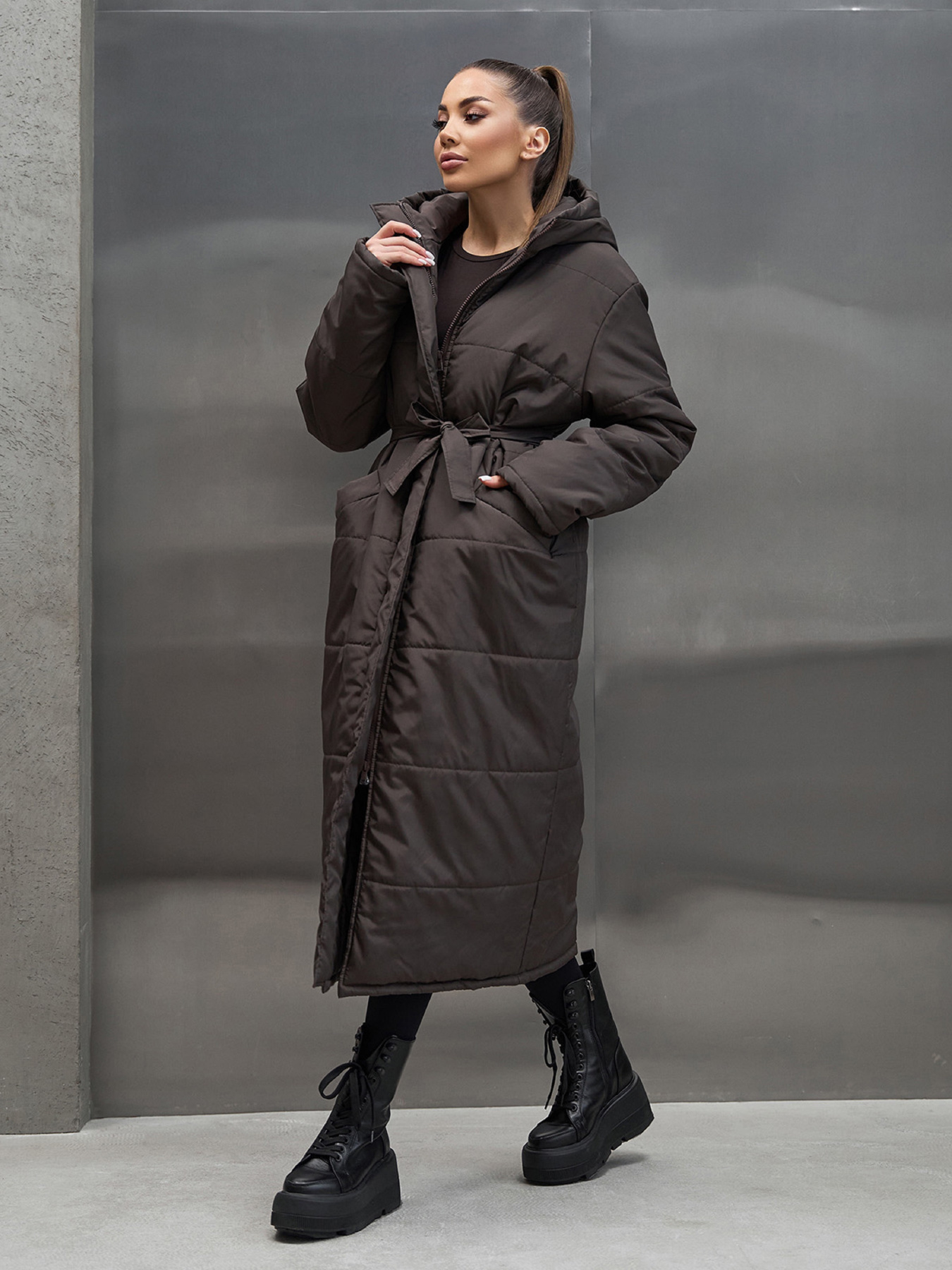 Зимняя куртка ISSA Plus модель 15448_темно-коричневый Фото