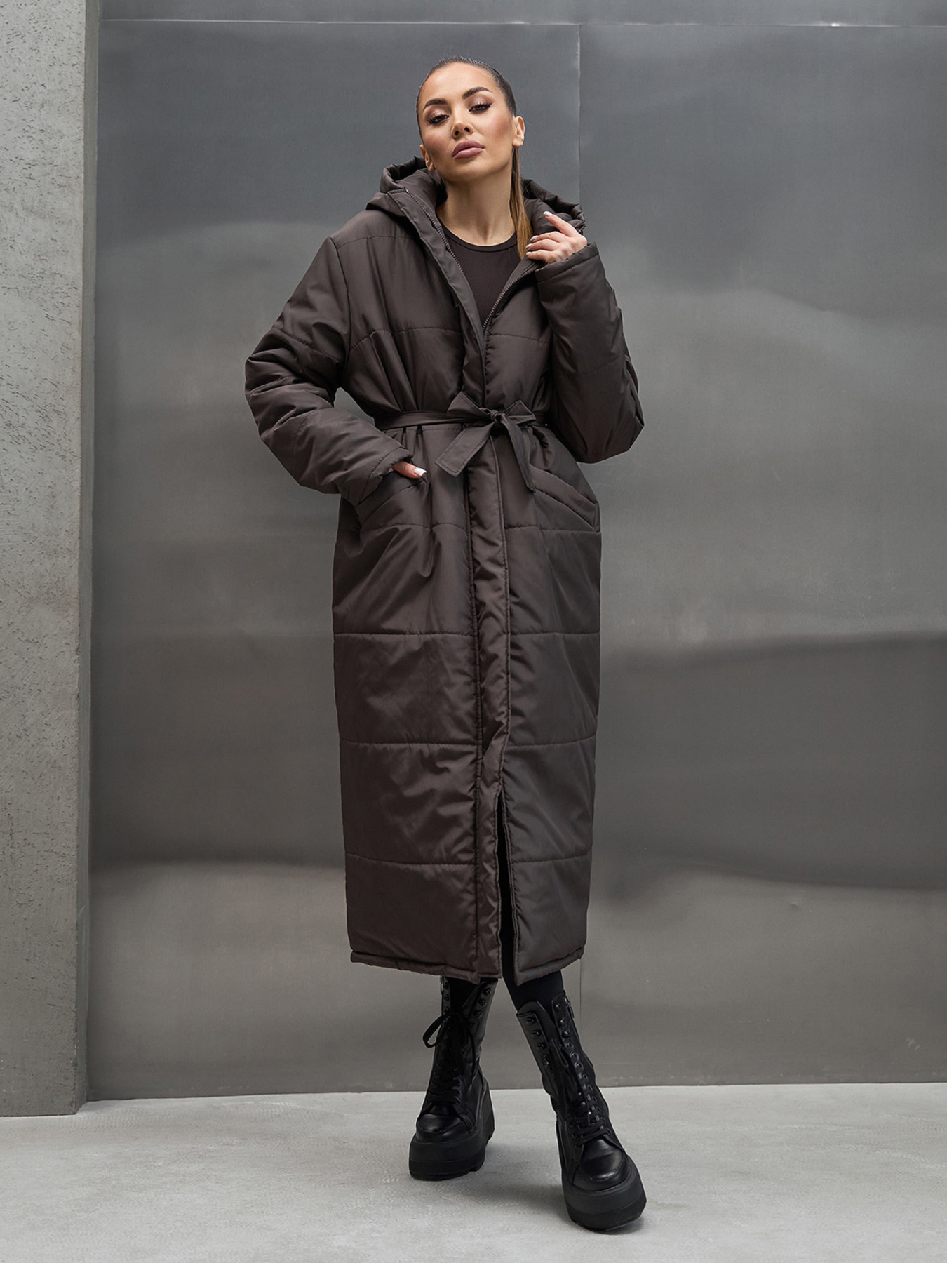 Зимняя куртка ISSA Plus модель 15448_темно-коричневый Фото