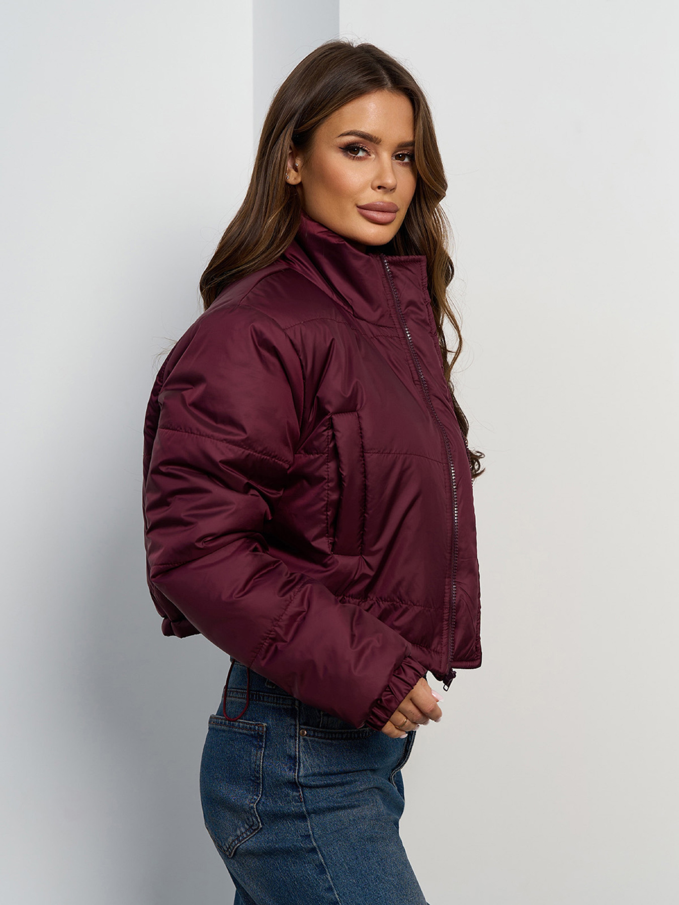 Зимова куртка ISSA Plus модель 15455_темно-бордовый Фото