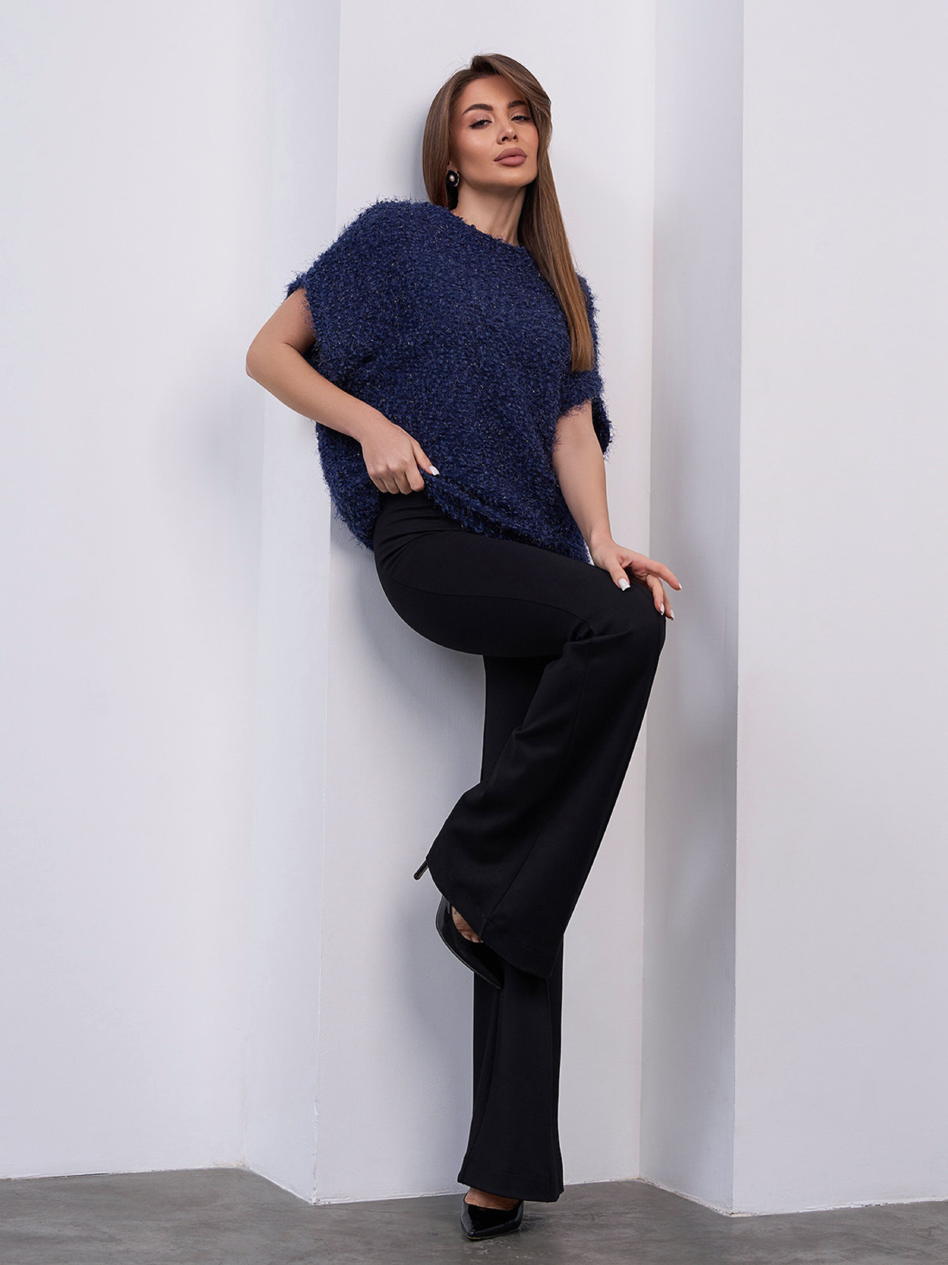 Светр ISSA Plus модель 15416_синий Фото