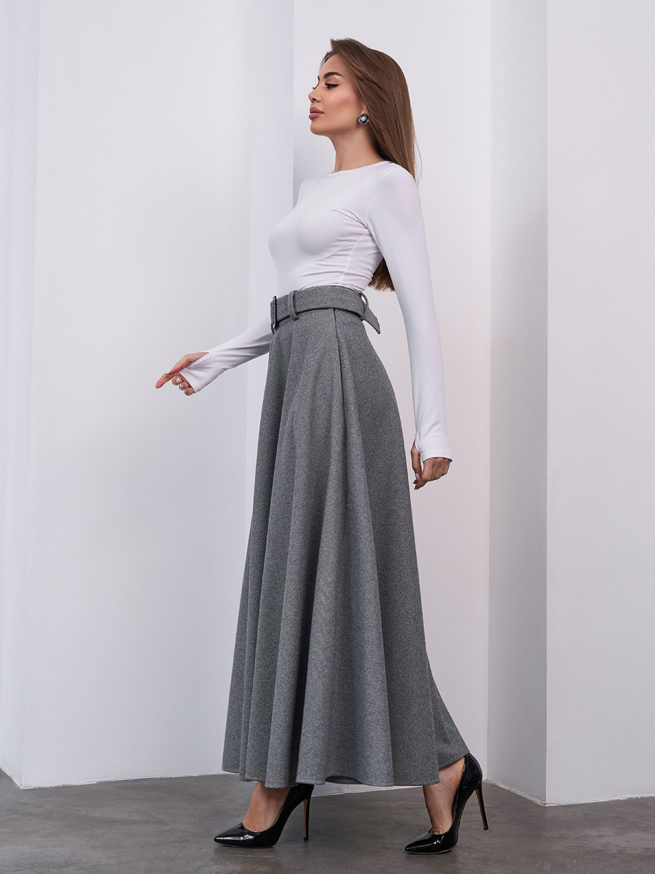 Юбки модель 15459_серый Фото