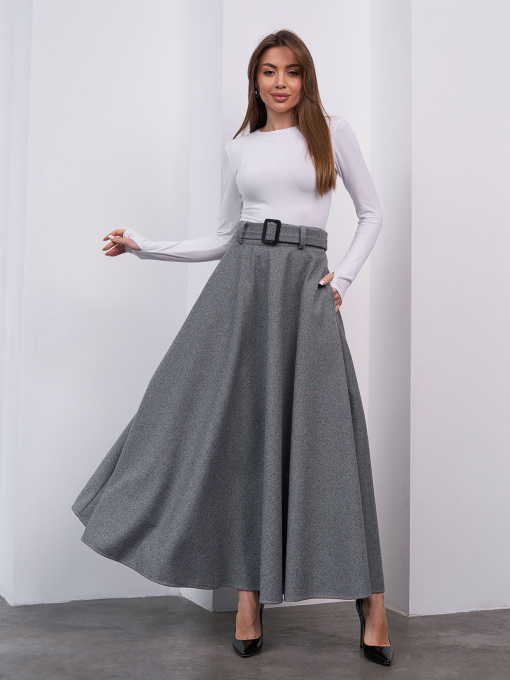 Юбки модель 15459_серый Юбки модель 15459_серый Фото