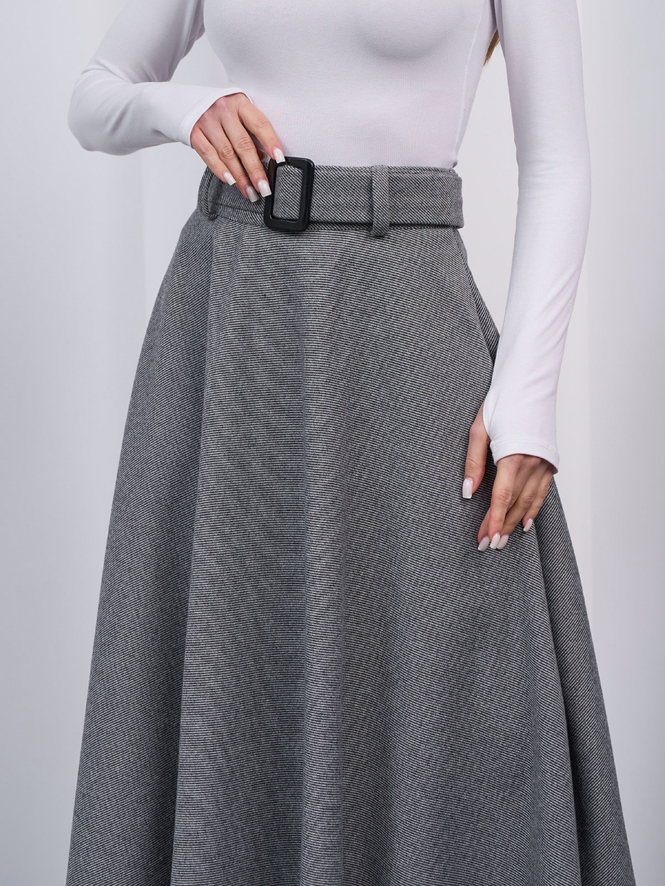 Юбка макси ISSA Plus модель 15459_серый Фото