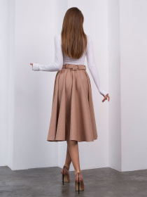 Юбка миди ISSA Plus модель 15460_бежевый Фото