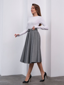 Юбка миди ISSA Plus модель 15460_серый Фото