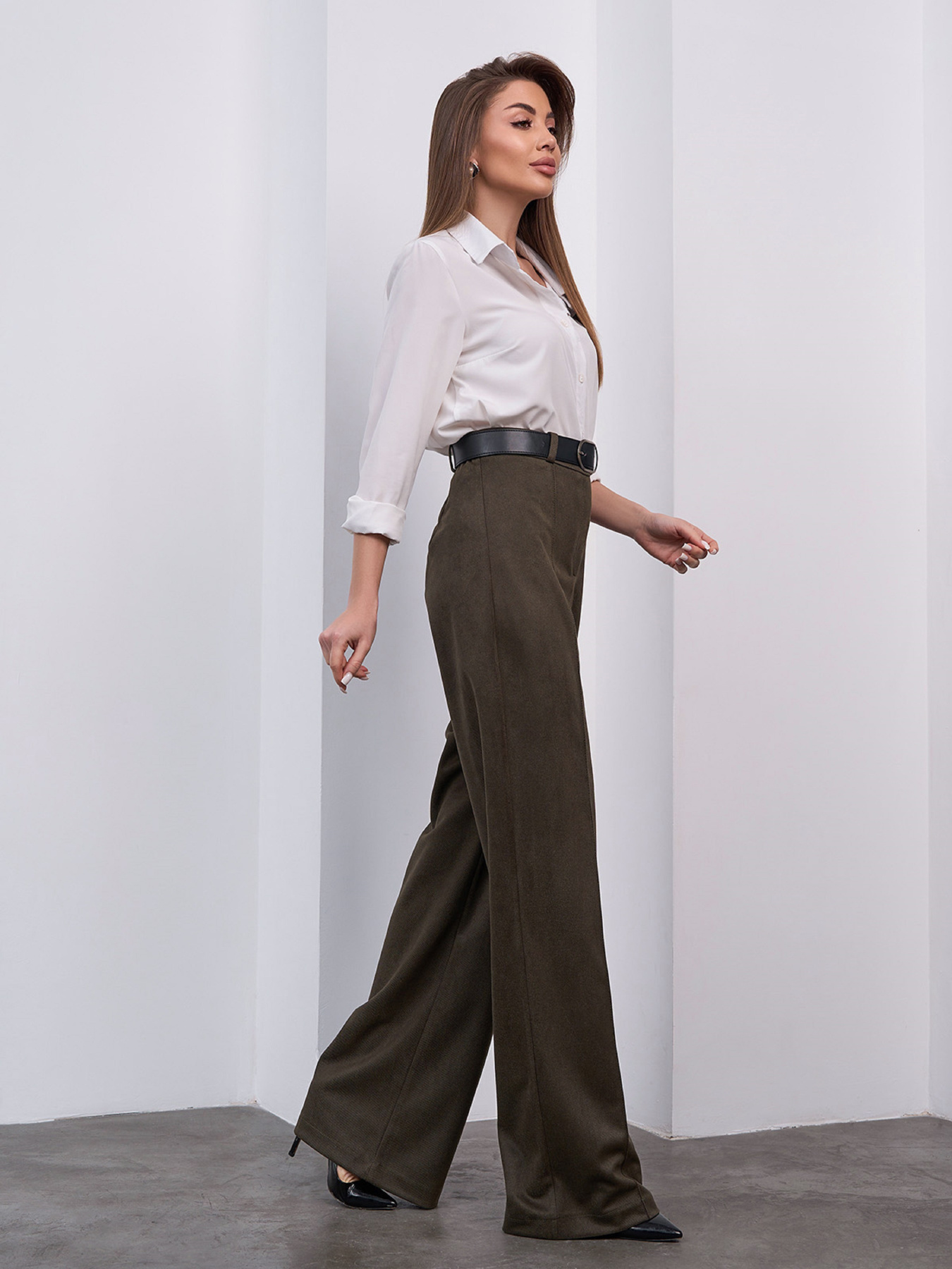 Классические штаны ISSA Plus модель 15462_хаки Фото