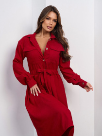 Сукня міді ISSA Plus модель SA-561_красный Фото