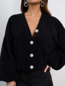 Кардиган ISSA Plus модель SA-692_черный Фото