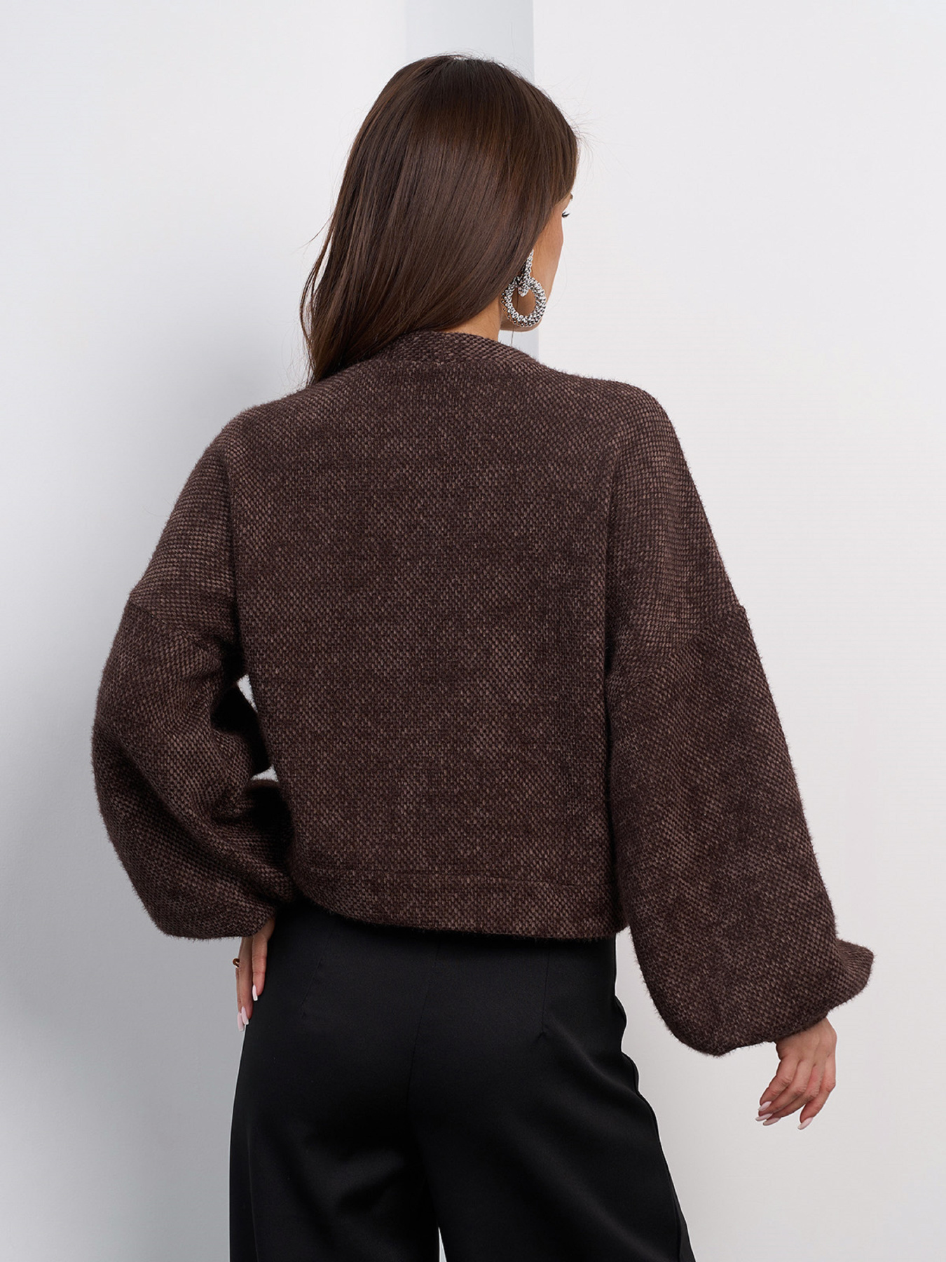 Кардиган ISSA Plus модель SA-692_коричневый Фото