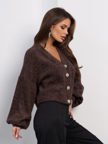 Кардиган ISSA Plus модель SA-692_коричневый Фото