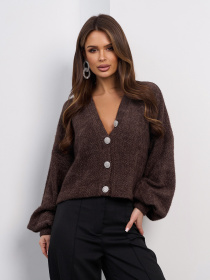 Кардиган ISSA Plus модель SA-692_коричневый Фото