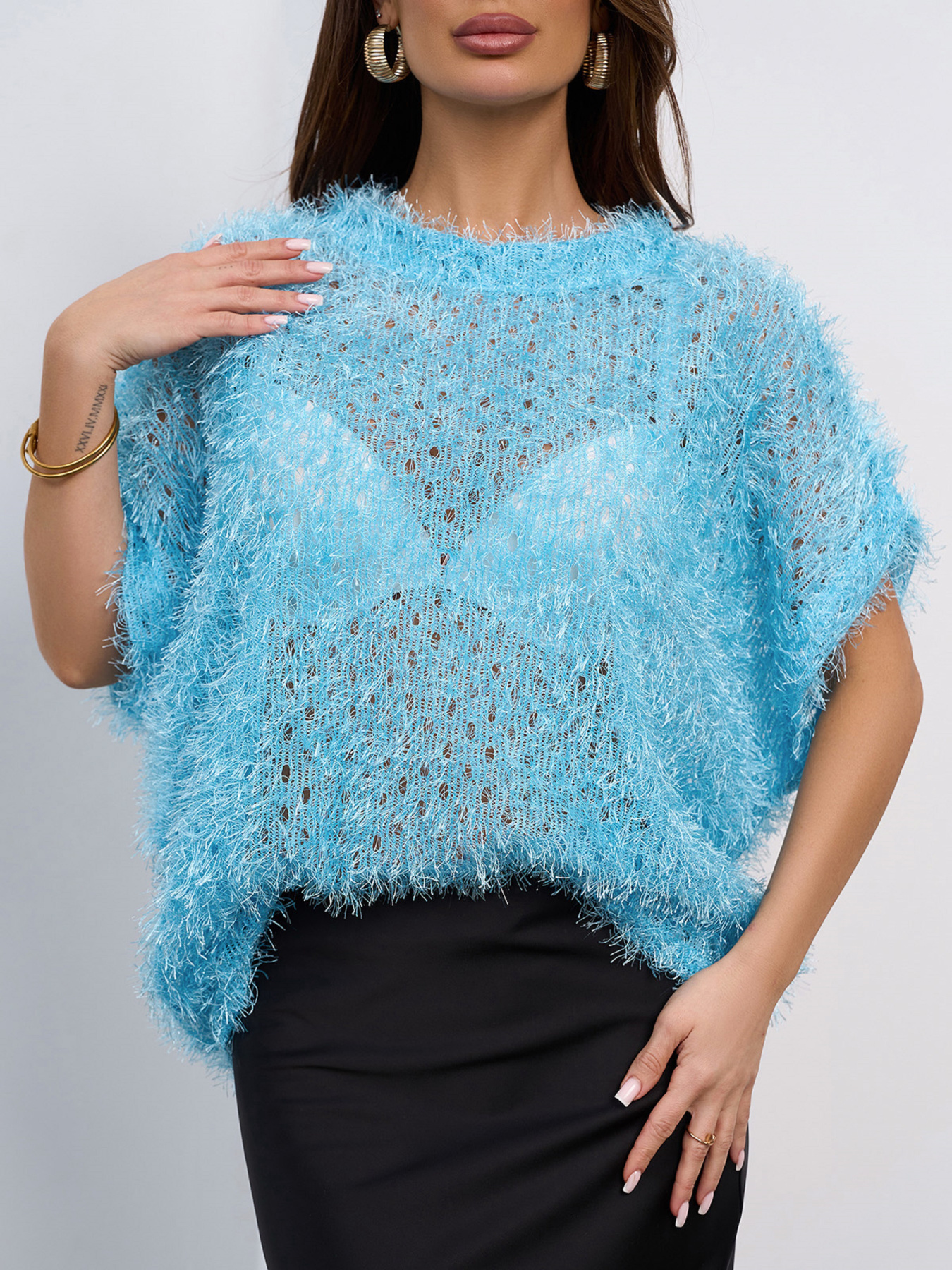 Светр ISSA Plus модель 15466_голубой Светр ISSA Plus модель 15466_голубой Фото