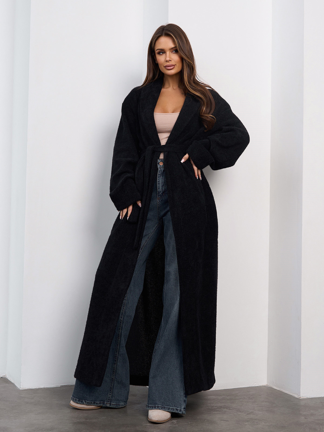 Кардиган ISSA Plus модель 15470_черный Кардиган ISSA Plus модель 15470_черный Фото