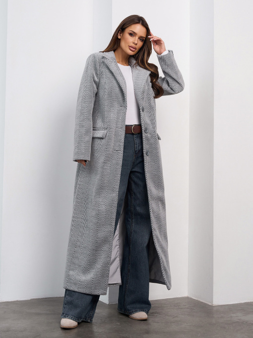 Пальто ISSA Plus модель 15472_серый Фото