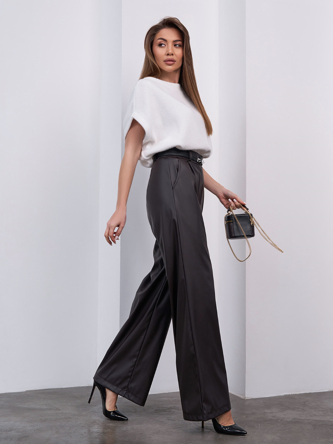 Повсякденні штани ISSA Plus модель 14451_темно-коричневый Фото