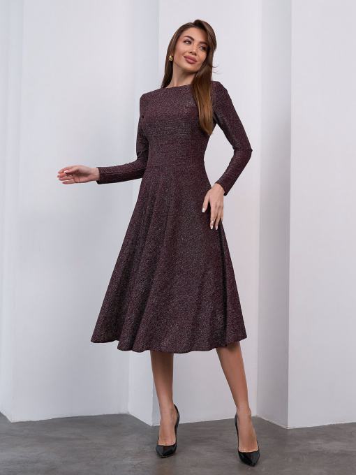Сукня міді ISSA Plus модель 14954A_темно-бордовый Фото