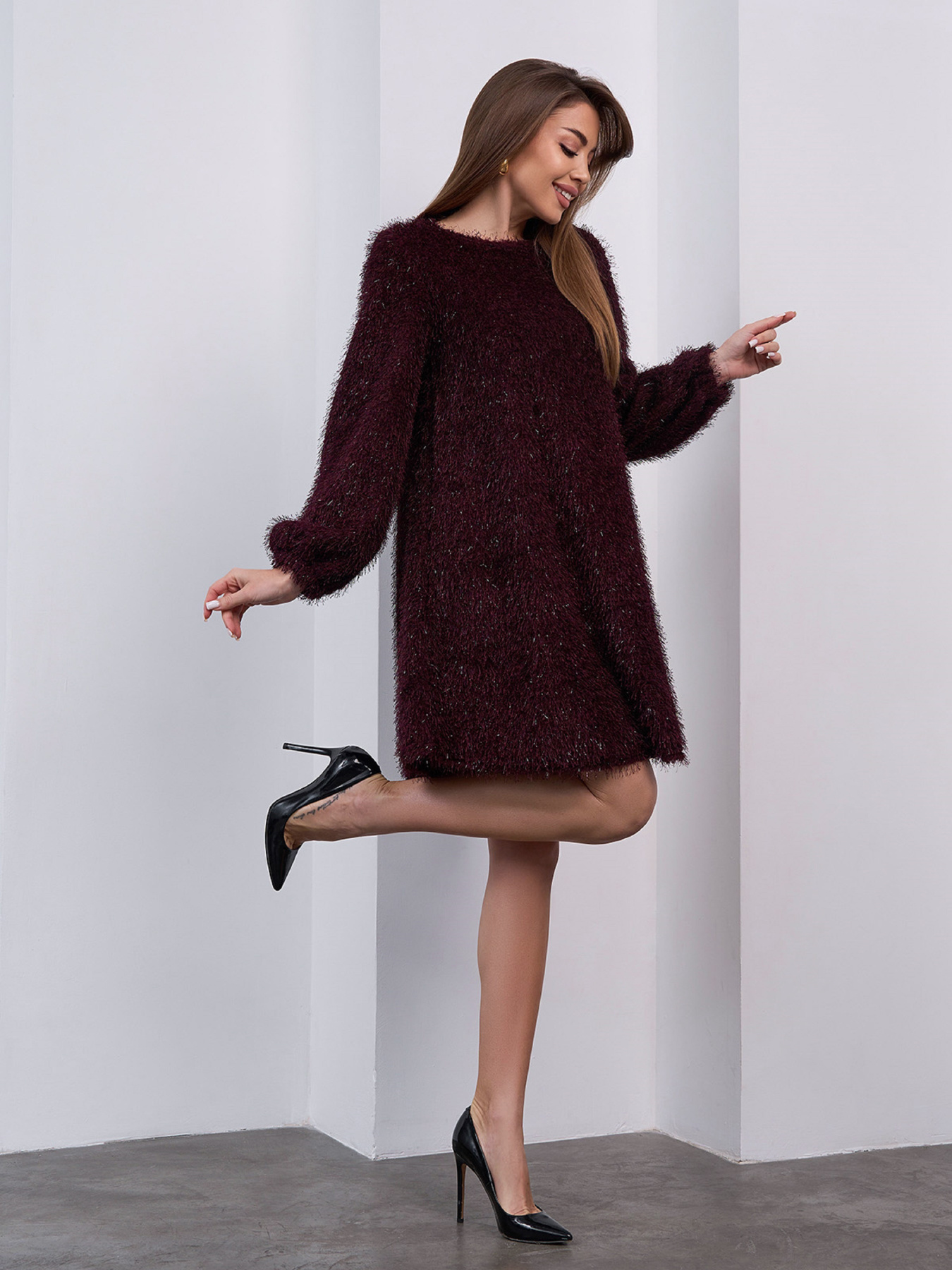 Платье мини ISSA Plus модель 15412A_темно-бордовый Фото