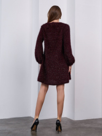 Платье мини ISSA Plus модель 15412A_темно-бордовый Фото