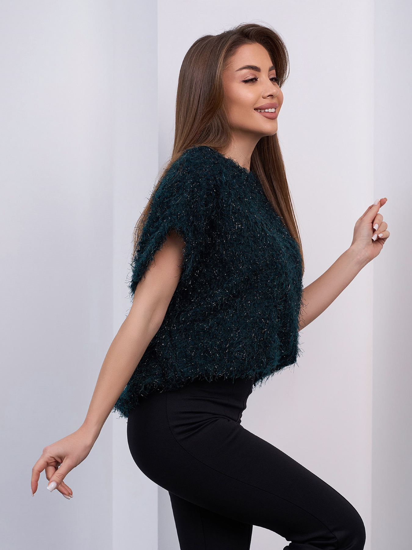 Свитер ISSA Plus модель 15416_темно-зеленый Фото