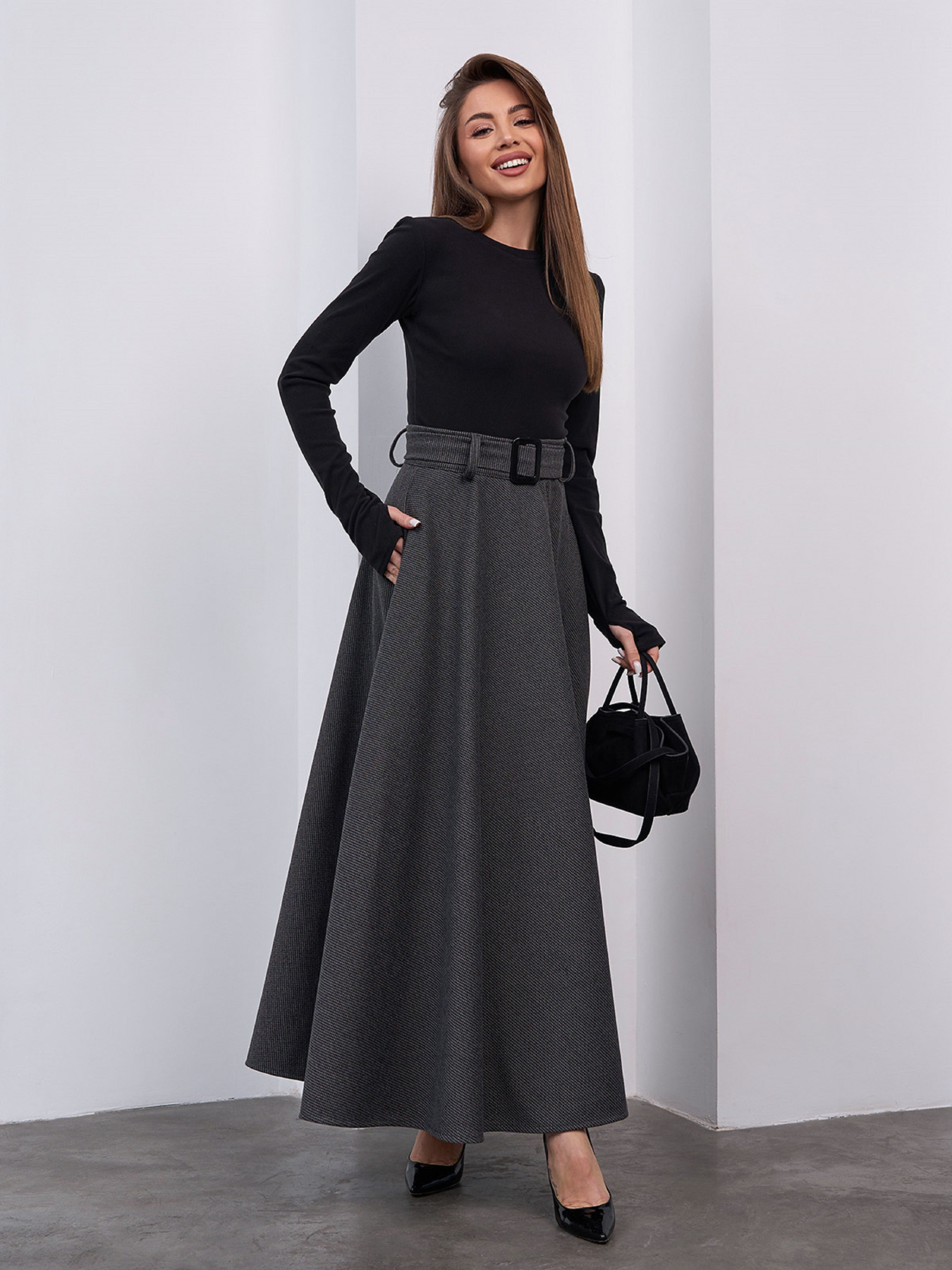 Юбки модель 15458_темно-серый Фото