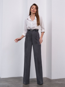 Класичні штани ISSA Plus модель 15462_темно-серый Фото