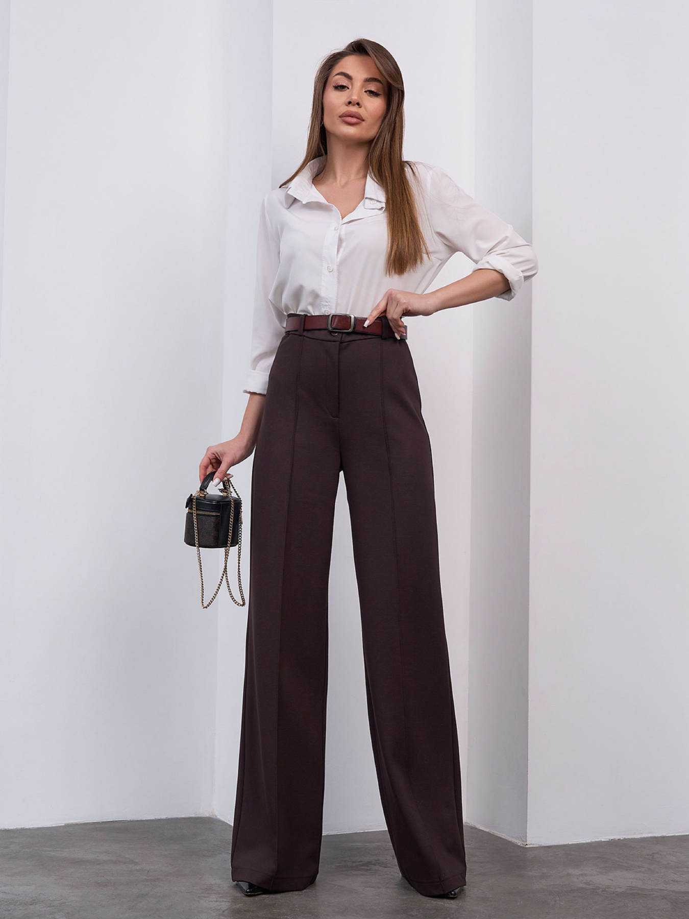 Жіночі брюки модель 15463_темно-коричневый Фото