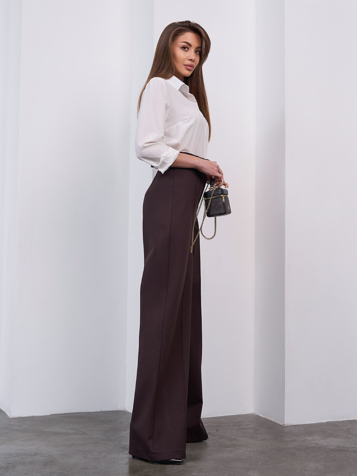 Повсякденні штани ISSA Plus модель 15463_темно-коричневый Фото