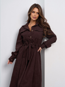 Сукня міді ISSA Plus модель SA-561_темно-коричневый Фото