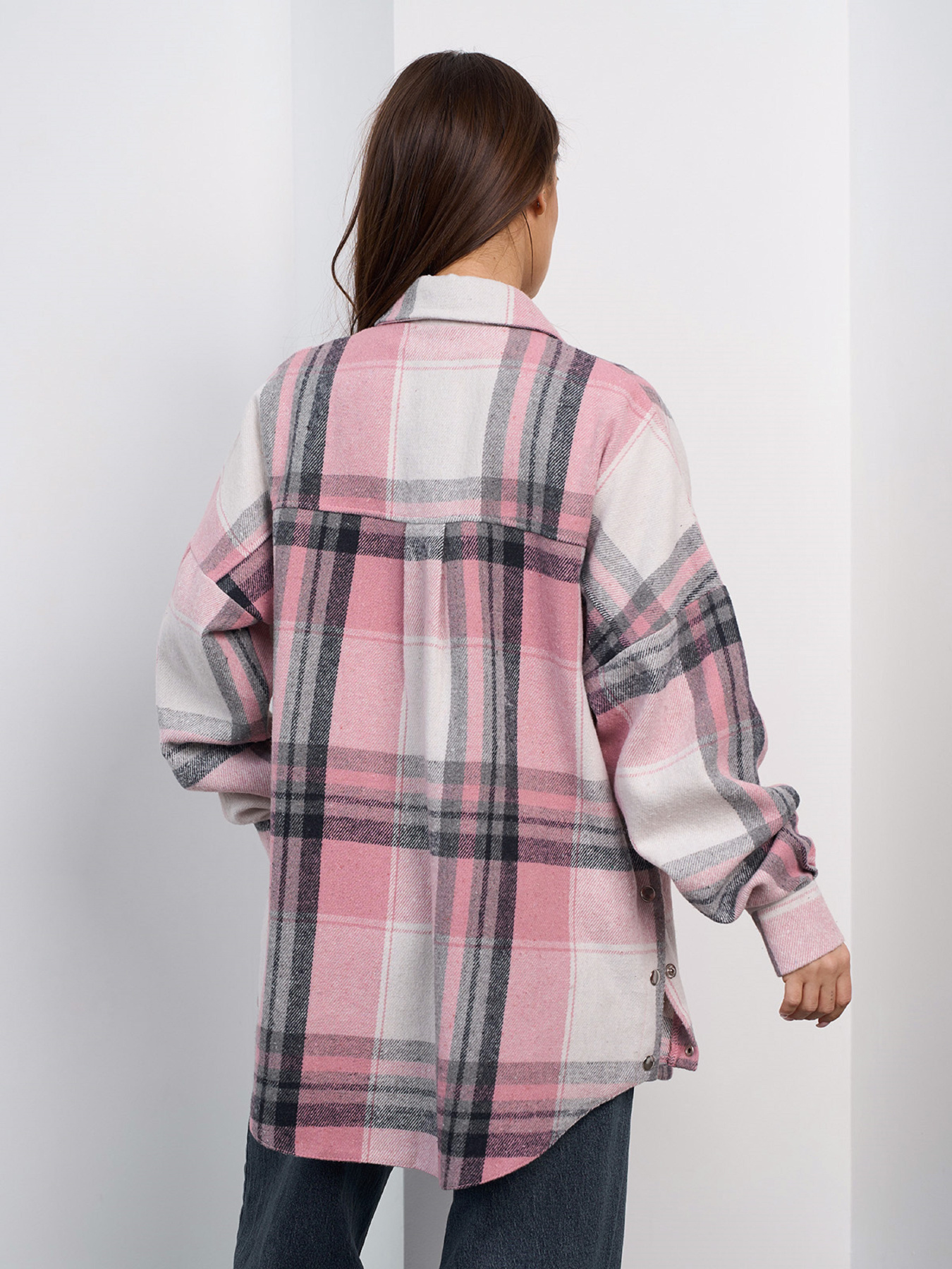 Рубашка ISSA Plus модель SA-684_серый_розовый Фото