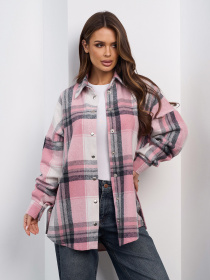 Рубашка повседневная ISSA Plus модель SA-684_серый_розовый Фото