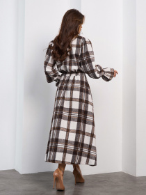 Платья модель SA-691_белый_коричневый Фото